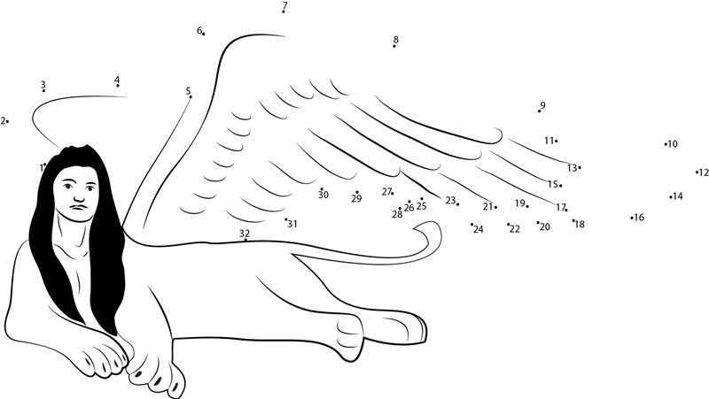 Relaxing Sphinx dot to dot worksheets