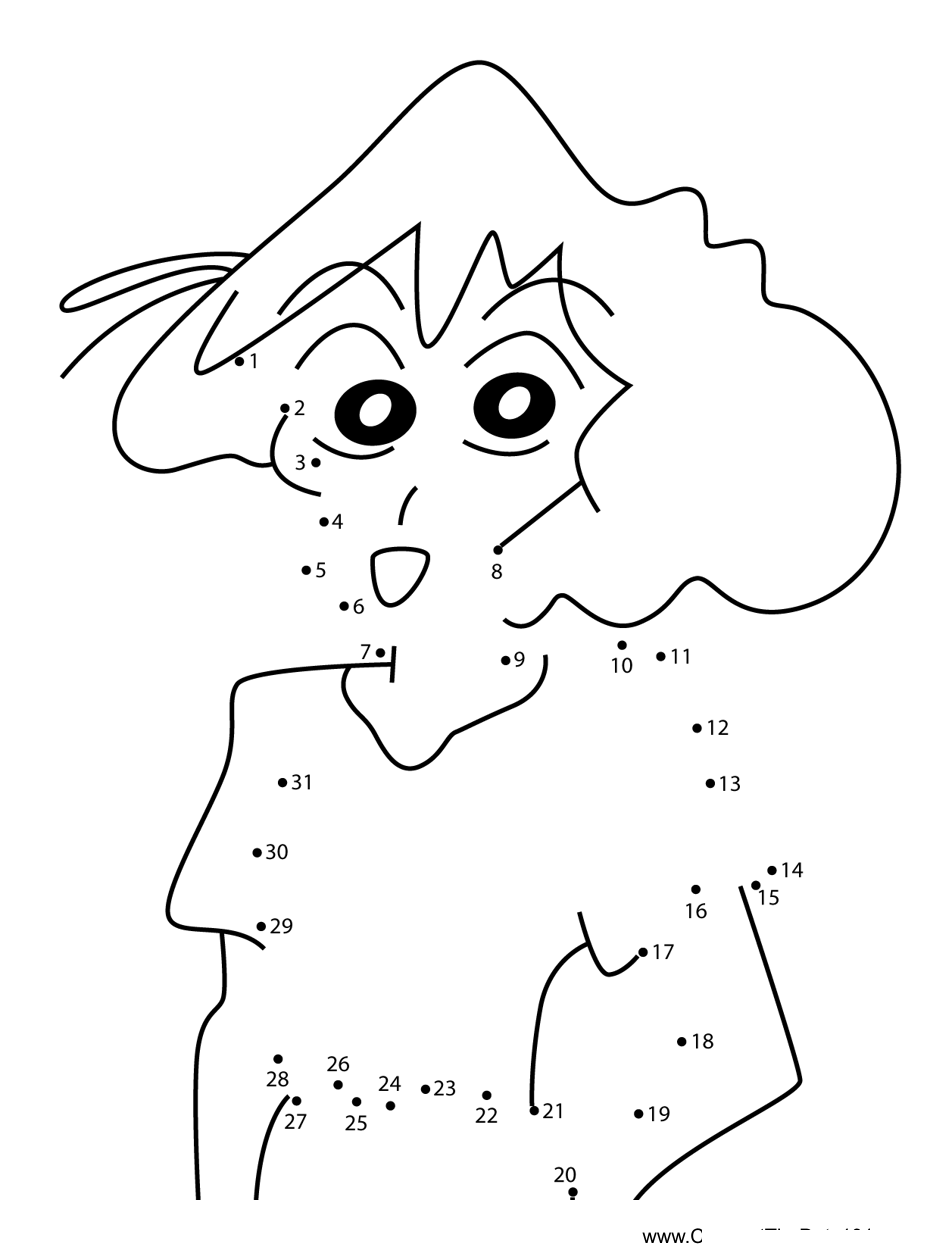 Misae-Nohara-Crayon-Shin-Chan dot to dot worksheets