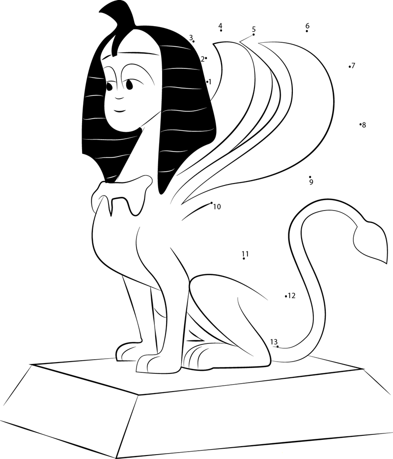 The Sphinx Smurfs dot to dot worksheets