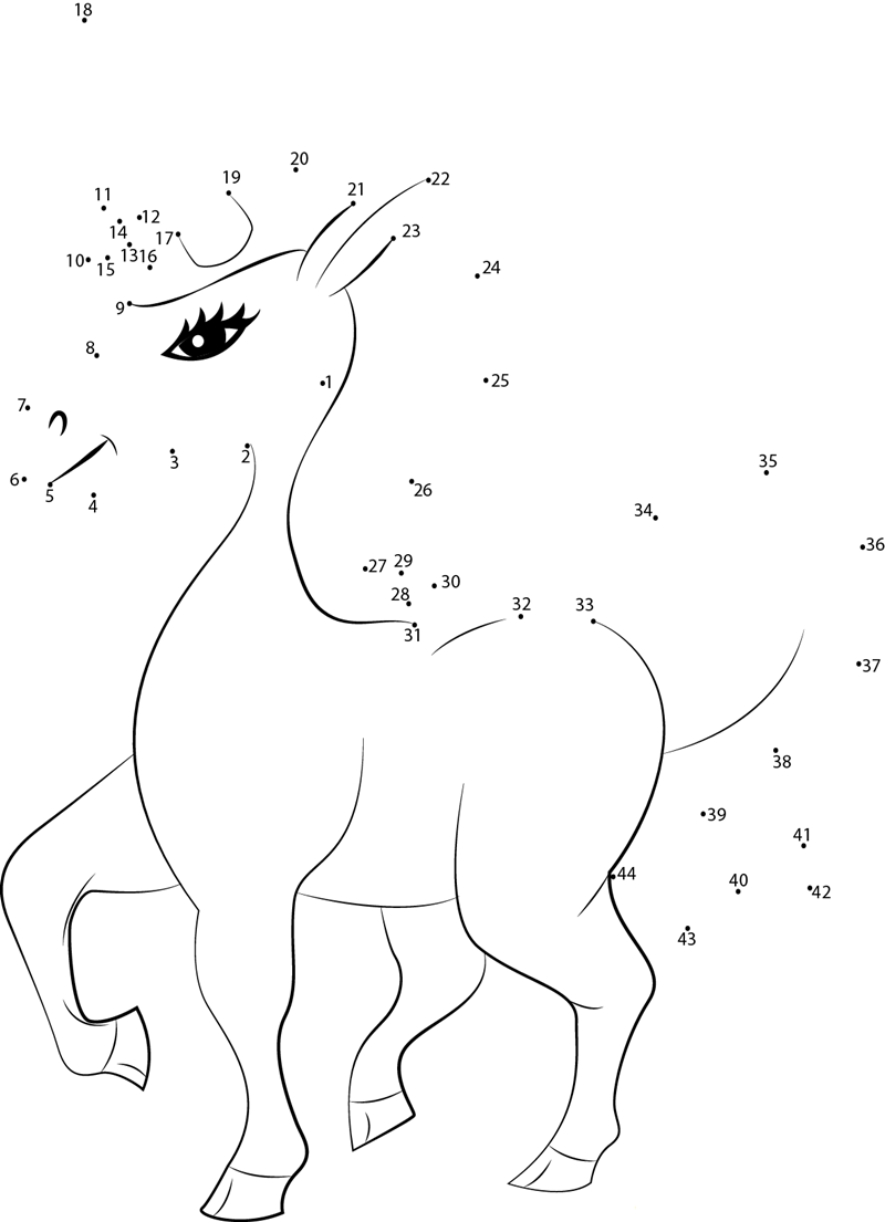 Pearl Unicorn Tlrpi printable dot to dot worksheet