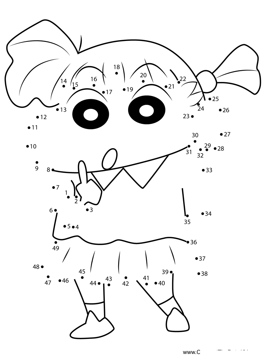 Nene-Sakurada-Crayon-Shin-Chan dot to dot worksheets