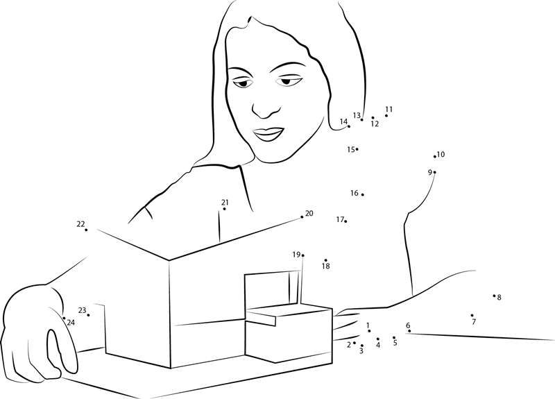 Architect With Blue Prints And Model dot to dot worksheet