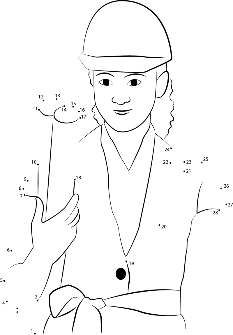 Female Architect Holding Plans dot to dot worksheet