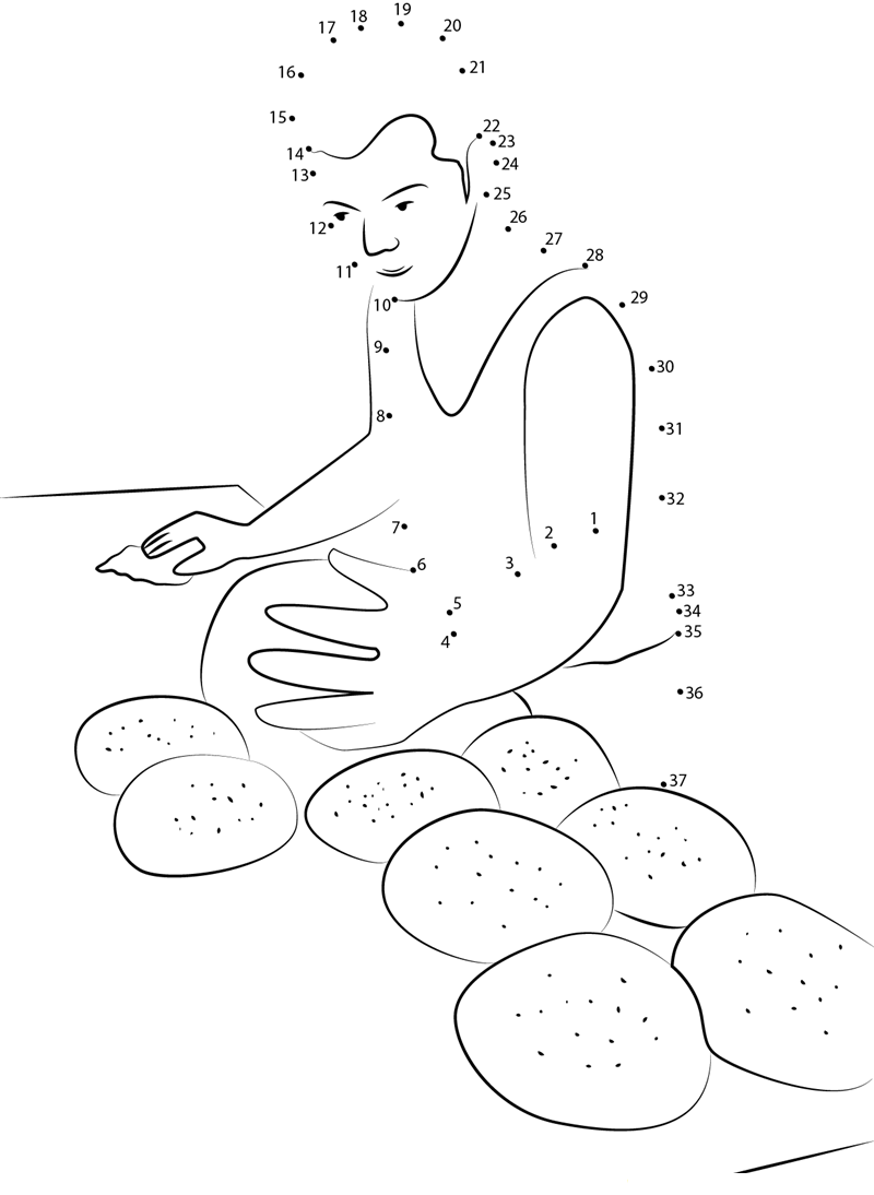 Baker Making Dough dot to dot worksheet