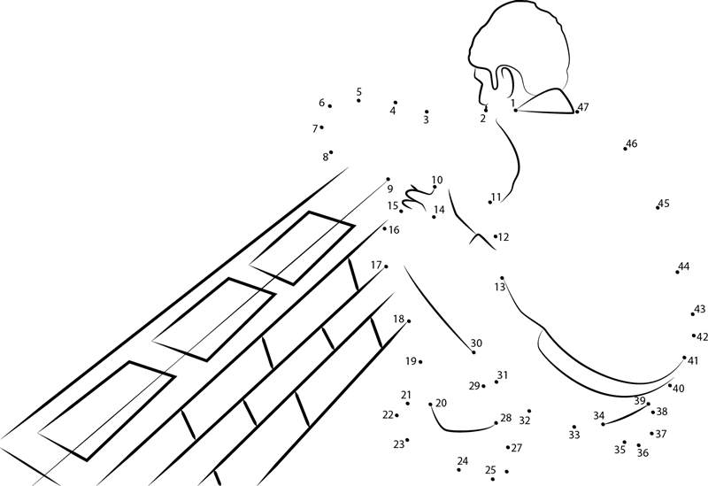 Construction Bricks printable dot to dot worksheet