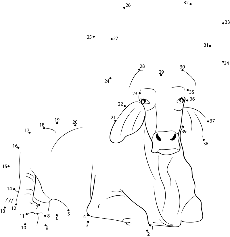 Nandi The Bull printable dot to dot worksheet