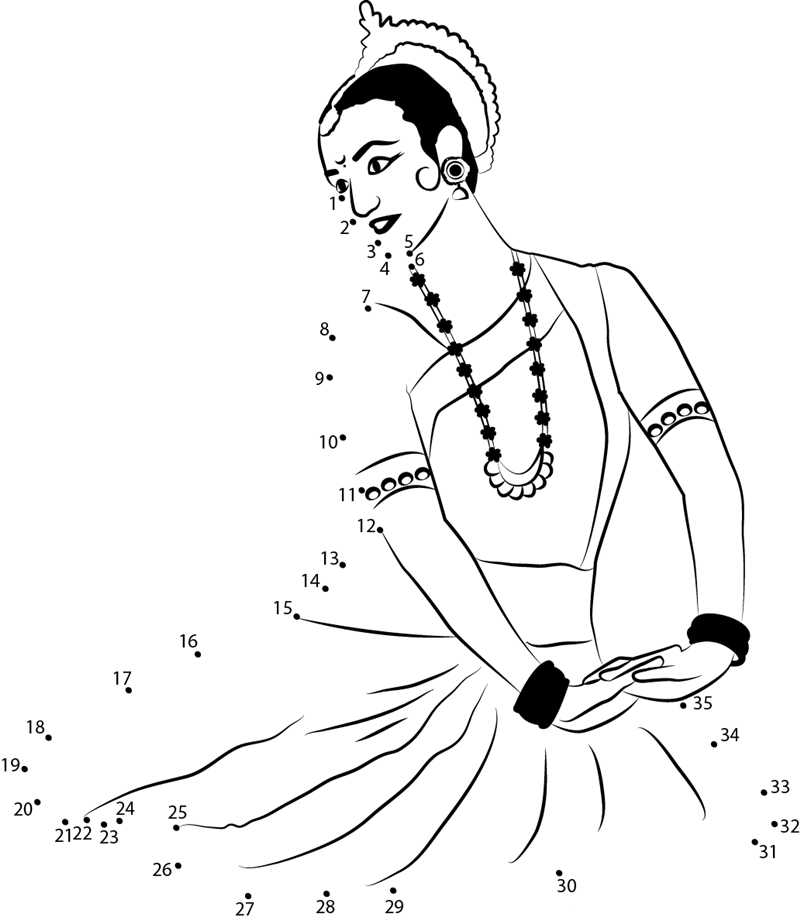 Classical Dance printable dot to dot worksheet