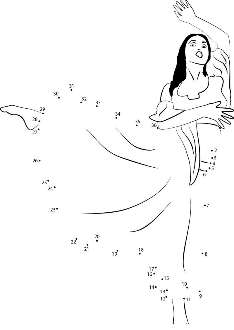 Desert Dancer printable dot to dot worksheet