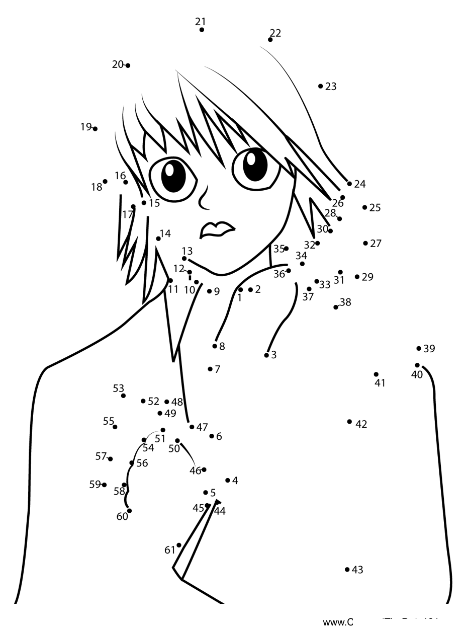 Kurapika-1 dot to dot worksheets