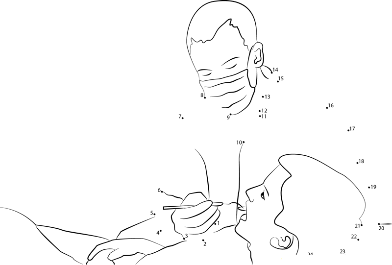 Little Patient Dentist printable dot to dot worksheet