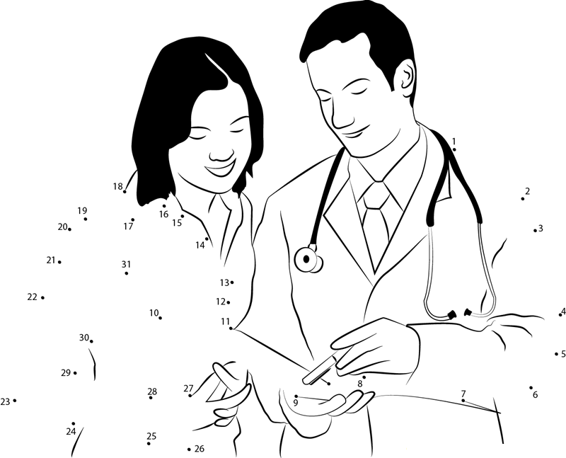 Doctor Colleagues printable dot to dot worksheet