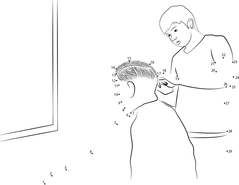 Barber printable dot to dot worksheet