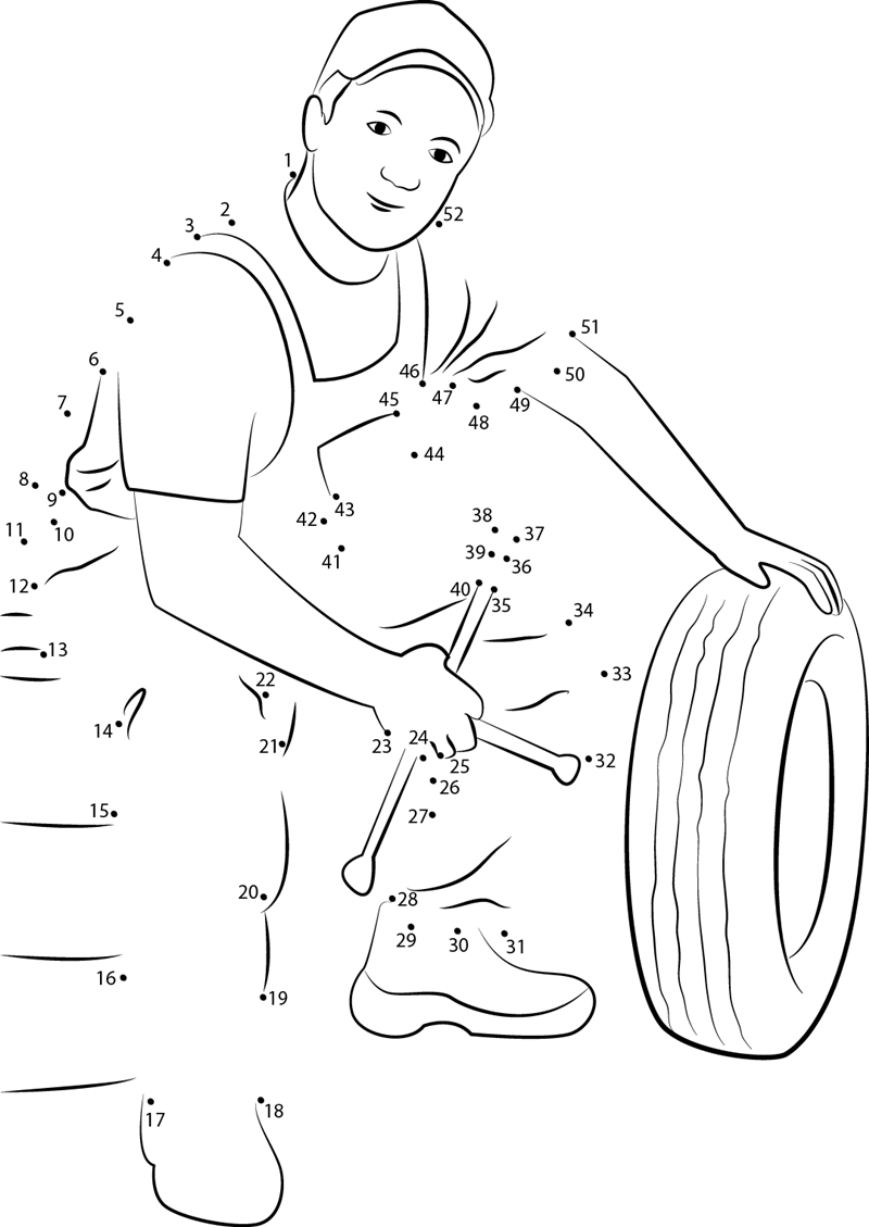 Handyman Repairman dot to dot worksheets