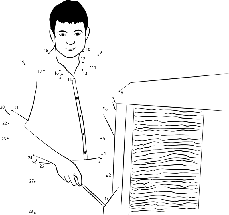 Student Mechanic printable dot to dot worksheet