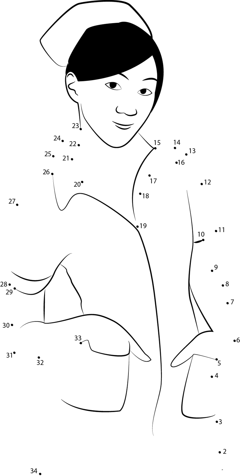 Nurse printable dot to dot worksheet