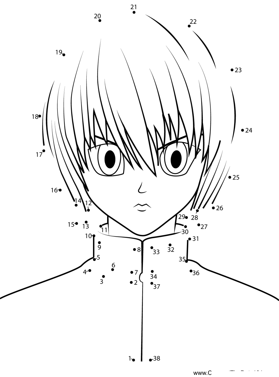 Kurapika-2 dot to dot worksheets