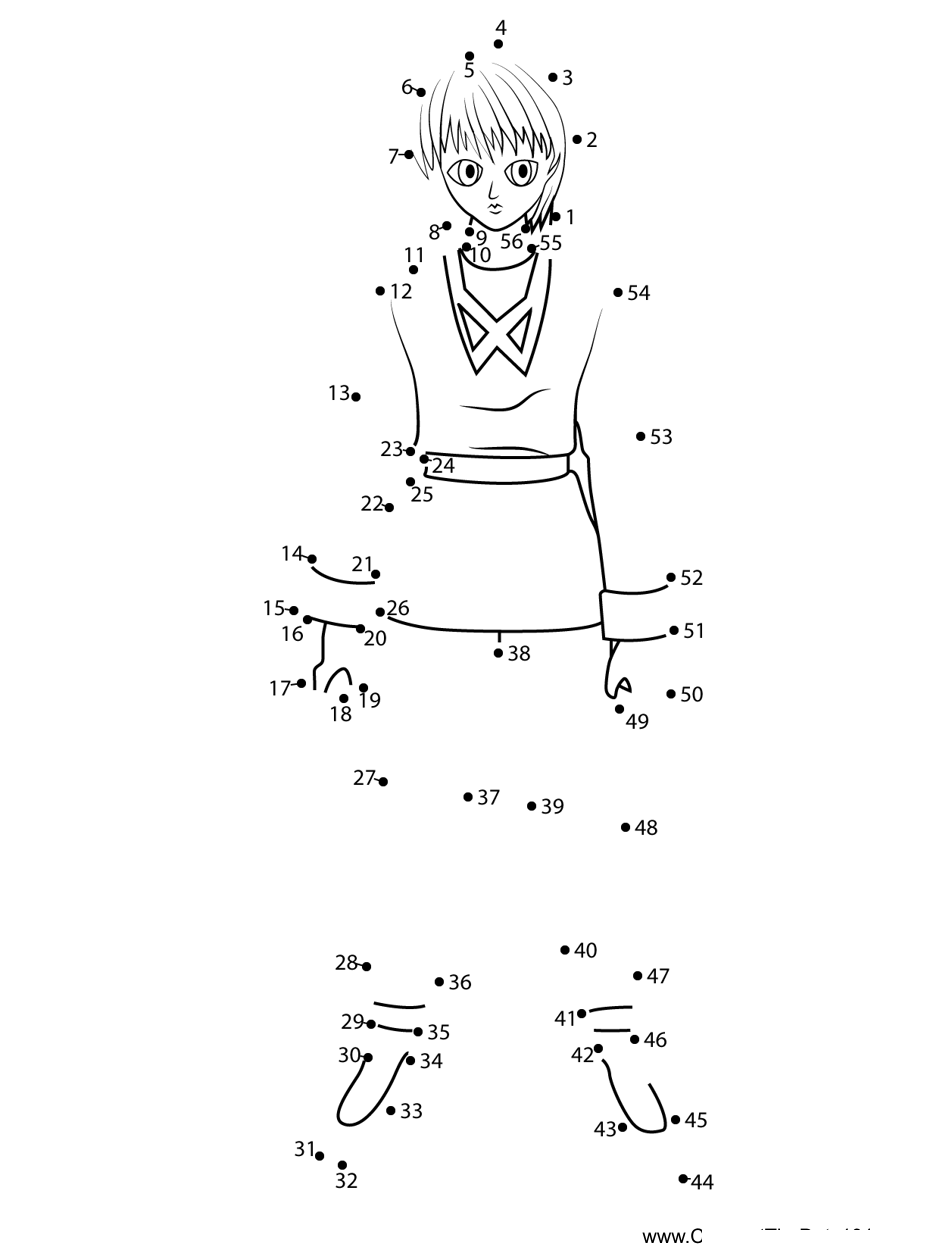 Kurapika-3 dot to dot worksheets