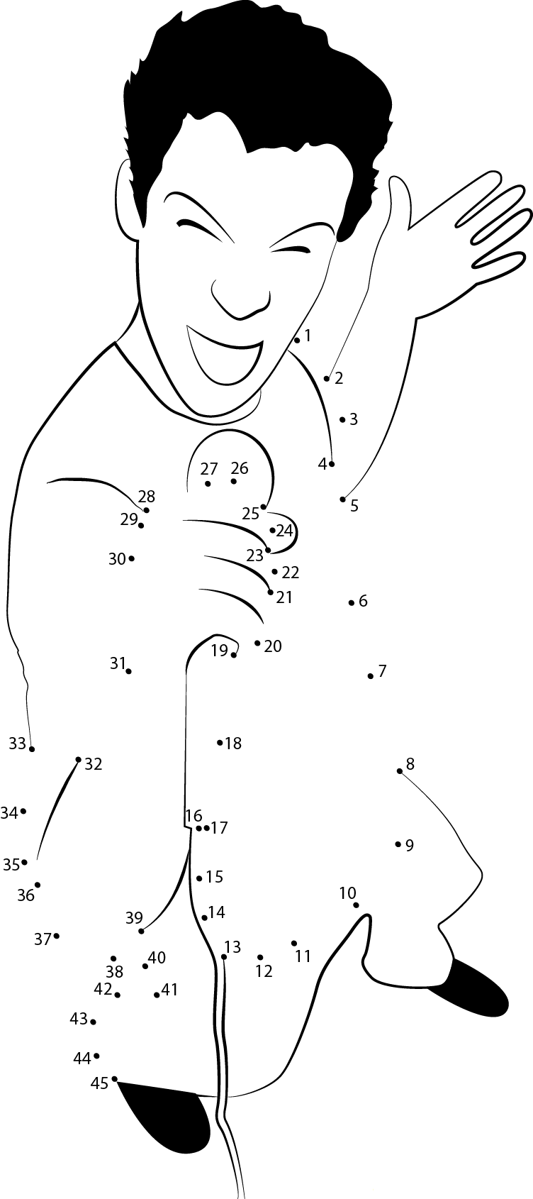 Singing Man dot to dot worksheets