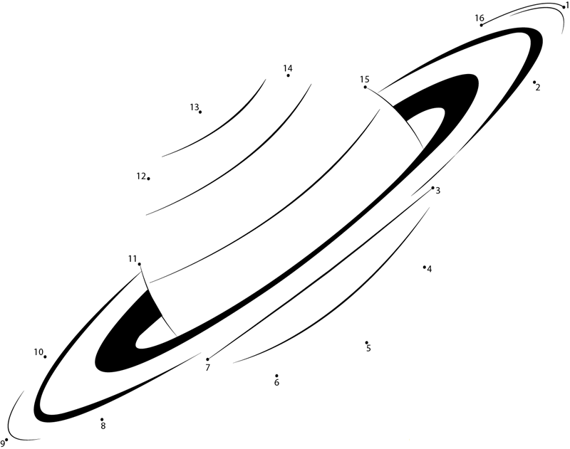 Planet Saturn dot to dot worksheets