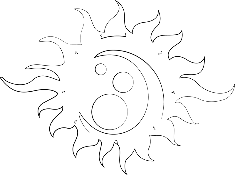 Moon Sun Stars dot to dot worksheets