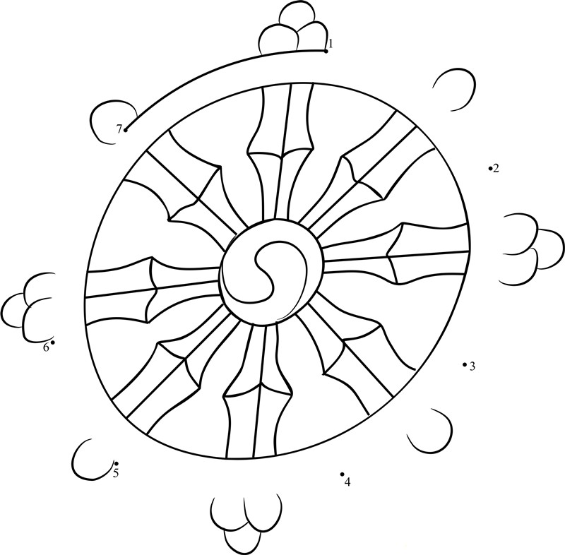 Dharma Wheel printable dot to dot worksheet