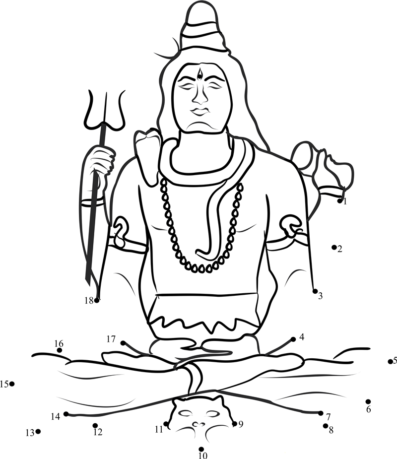 Lord Shiva dot to dot worksheets