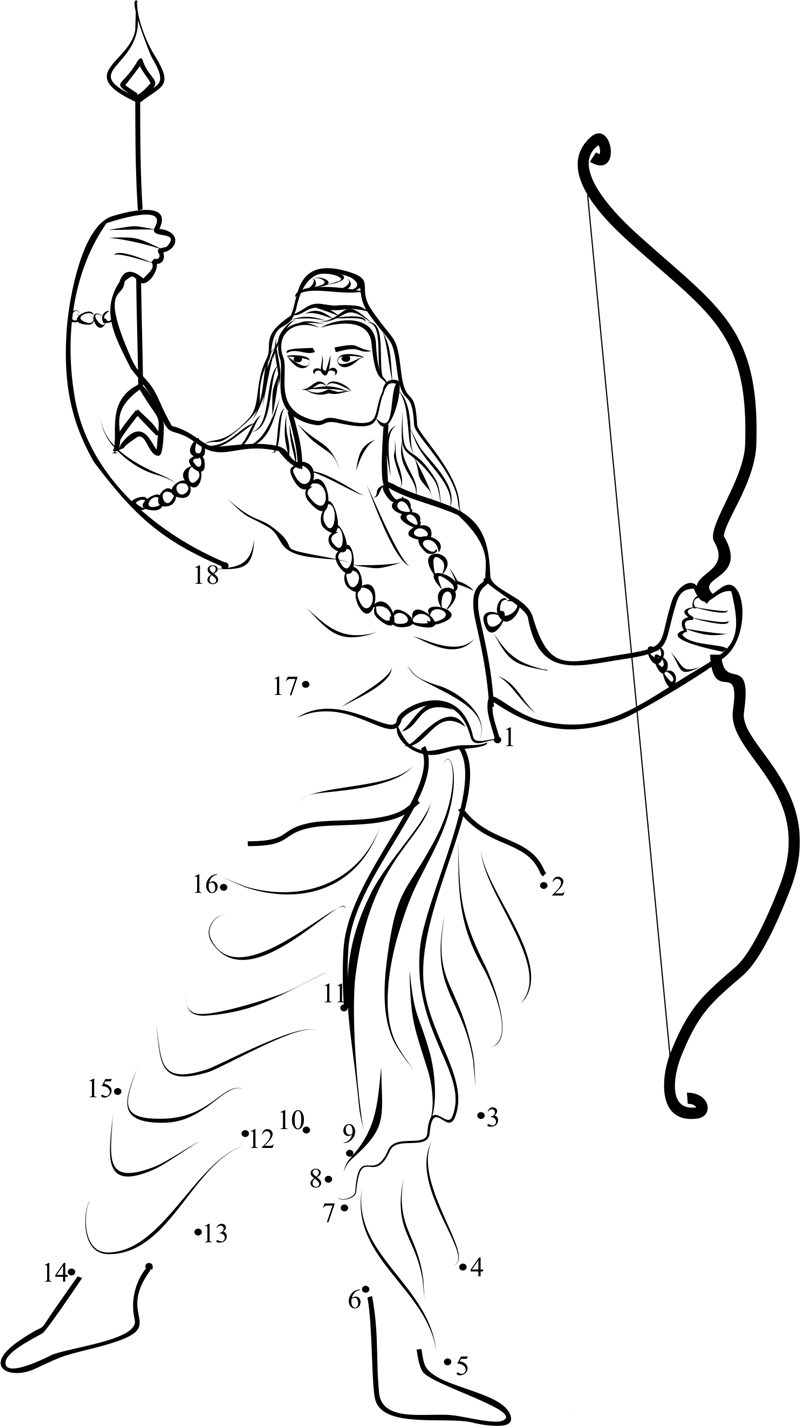 Lord Shri Ram dot to dot worksheets