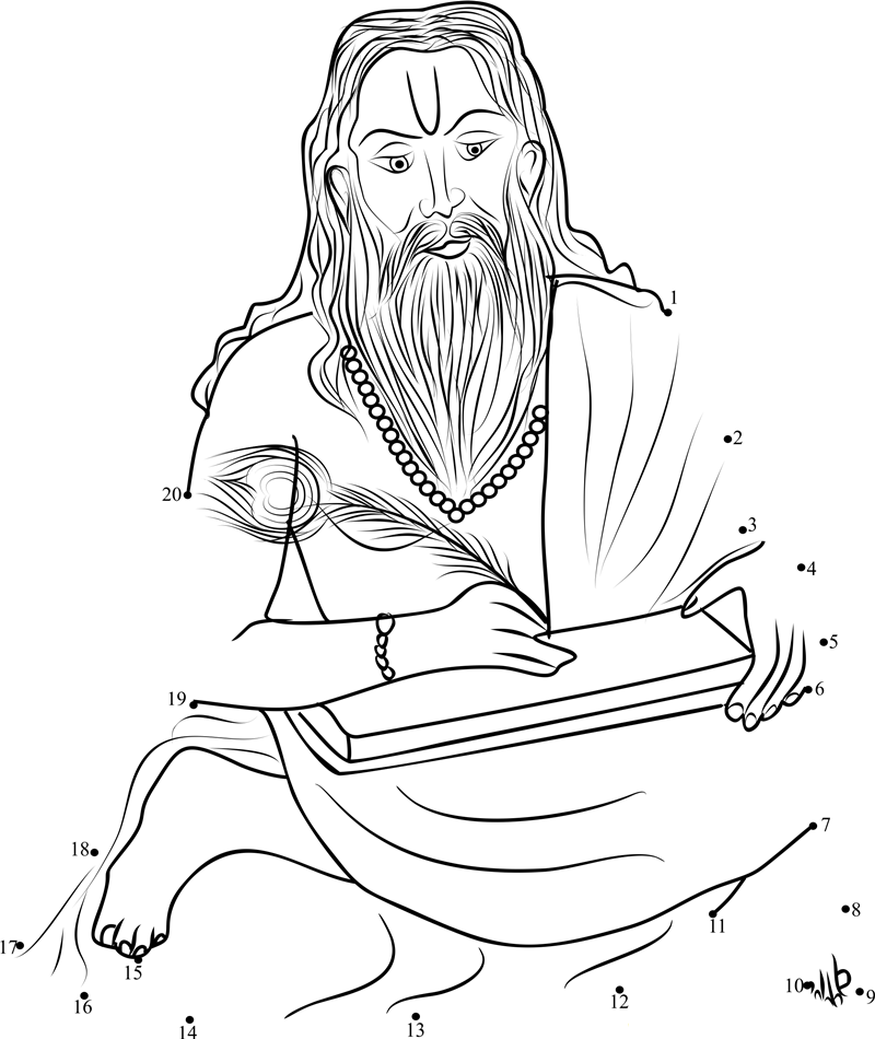 Mahabharata Creator Vyasa Maharshi dot to dot worksheets