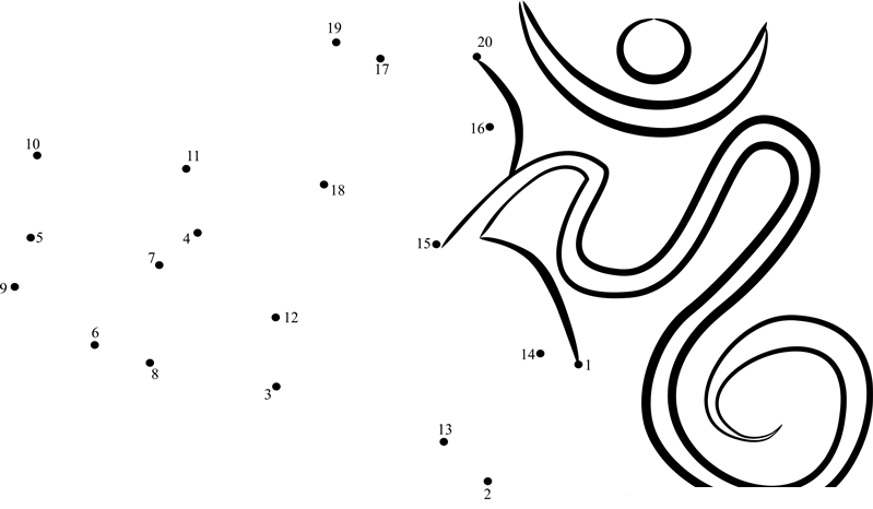 Symbol Of Shiva Om dot to dot worksheets