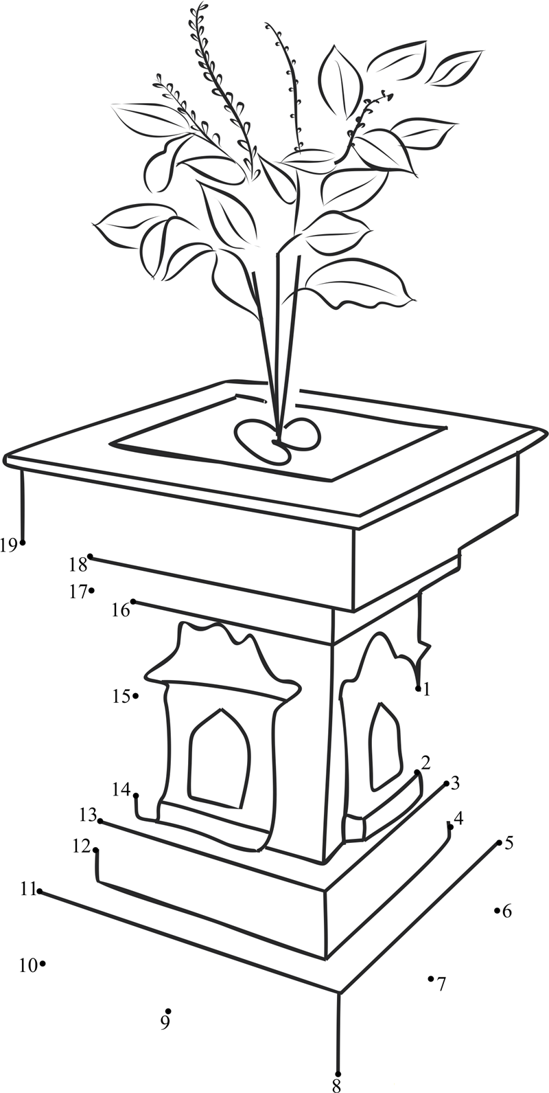 Tulsi Vrindavan dot to dot worksheets