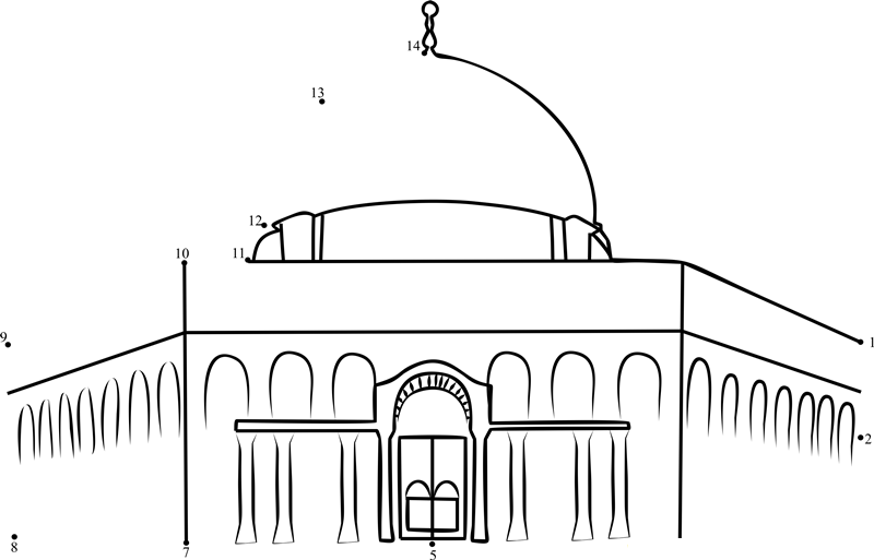 Jewish Temple dot to dot worksheets