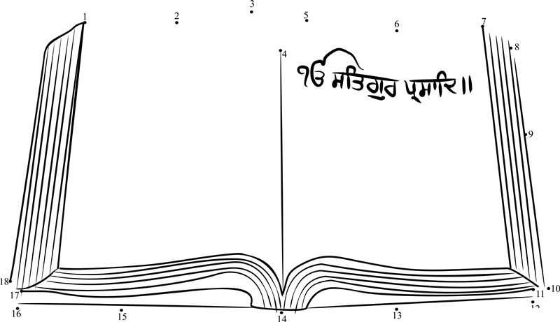 Guru Granth Sahib Ji dot to dot worksheets