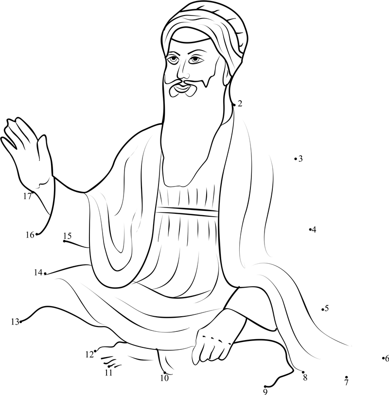 Guru Ram Das Ji dot to dot worksheets