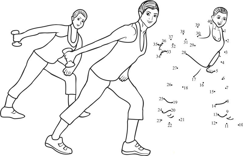 Ladies Doing Aerobics Workout dot to dot worksheet