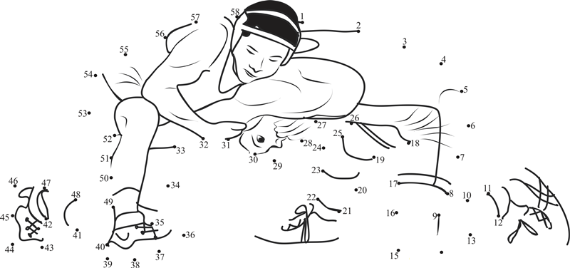 Arm Wrestling dot to dot worksheet