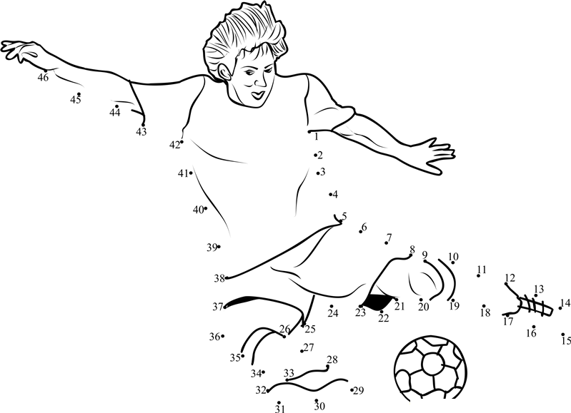 Football Kick printable dot to dot worksheet