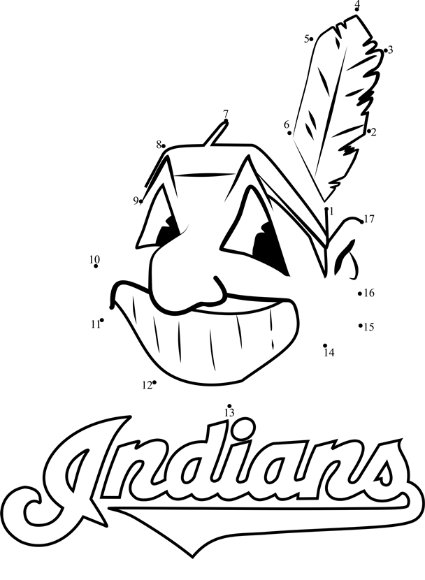 Cleveland-Indians-Logo-Dot-To-Dot printable dot to dot worksheet