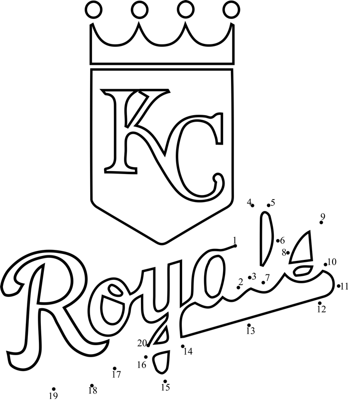 Kansas-City-Royals-Logo-Dot-To-Dot dot to dot worksheets