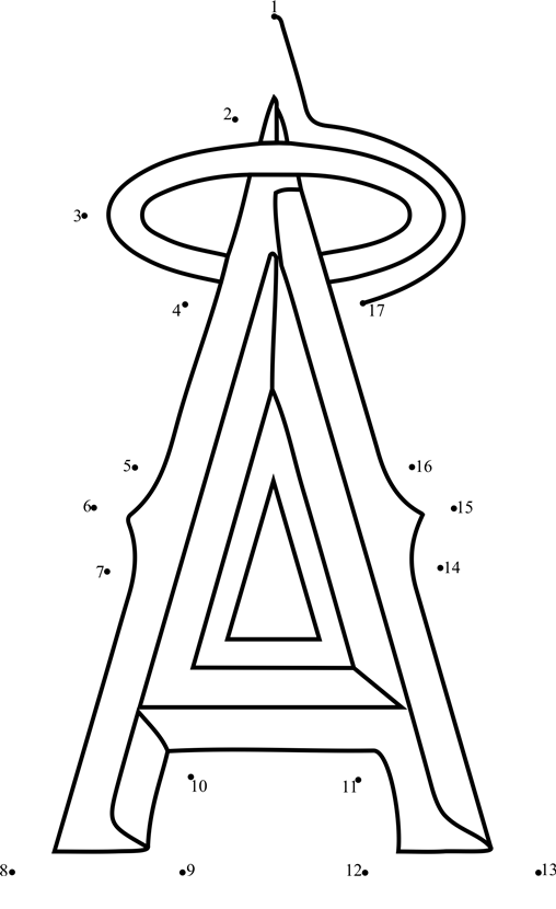 Los-Angeles-Angels-Of-Anaheim-Logo-Dot-To-Dot dot to dot worksheets