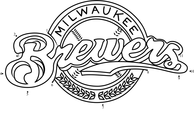 Milwaukee-Brewers-Logo-Dot-To-Dot dot to dot worksheets