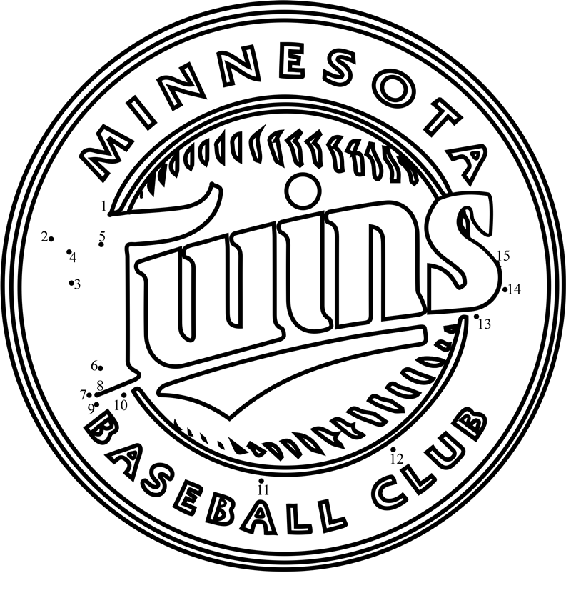 Minnesota-Twins-Logo-Dot-To-Dot dot to dot worksheets