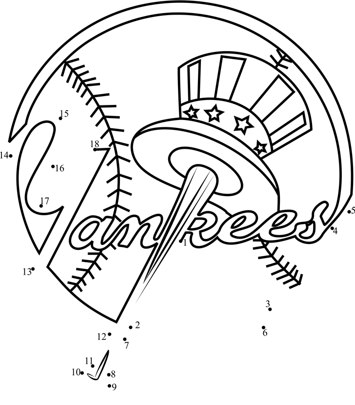 New-York-Yankees-Logo-Dot-To-Dot dot to dot worksheets