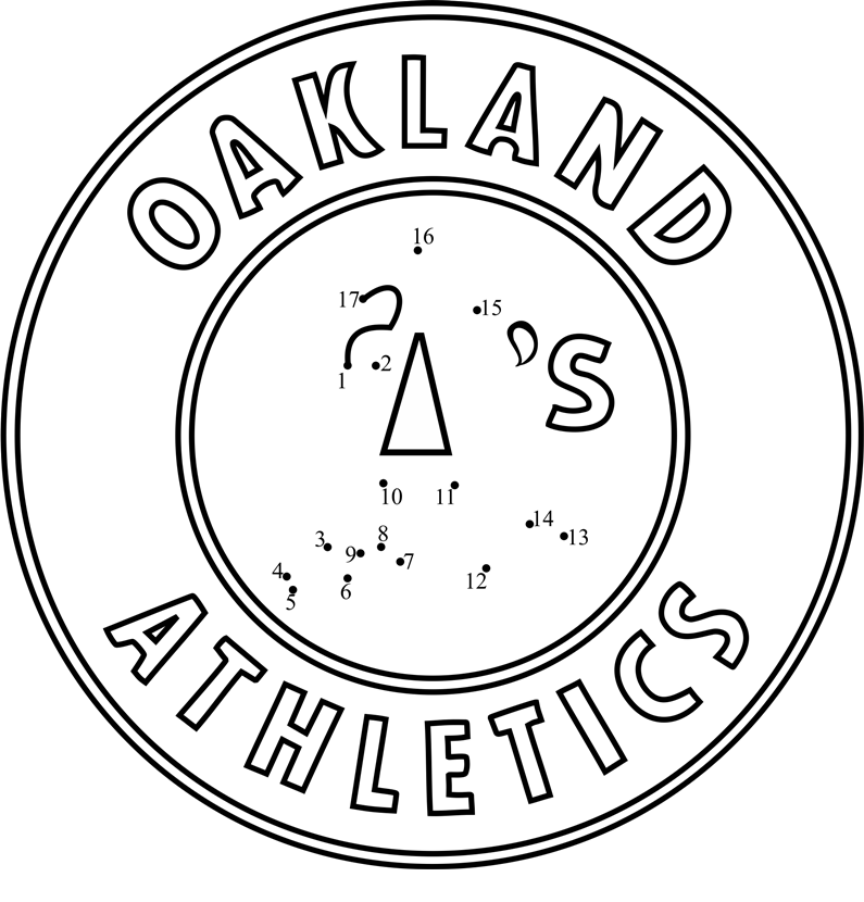 Oakland-Athletics-Logo-Dot-To-Dot dot to dot worksheets