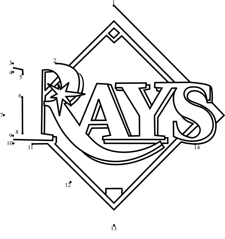 Tampa-Bay-Rays-Logo-Dot-To-Dot printable dot to dot worksheet