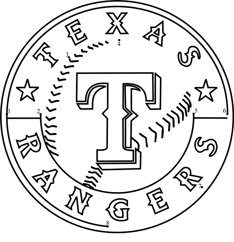 Texas-Rangers-Logo-Dot-To-Dot printable dot to dot worksheet