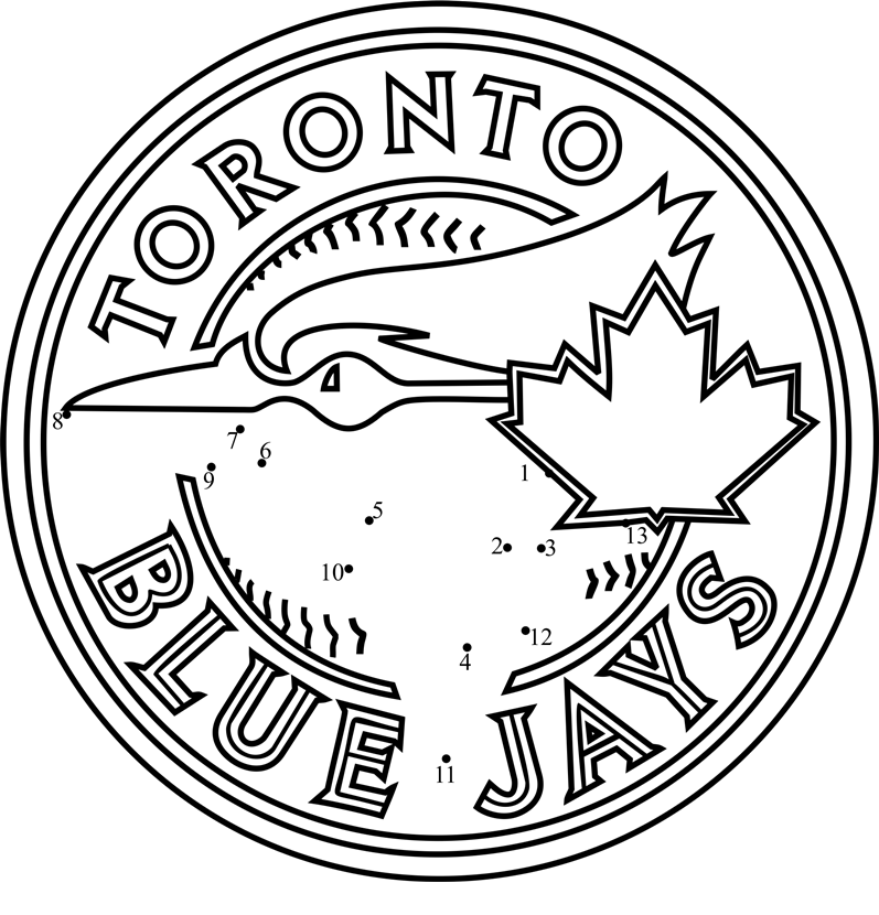 Toronto-Blue-Jays-Logo-Dot-To-Dot printable dot to dot worksheet