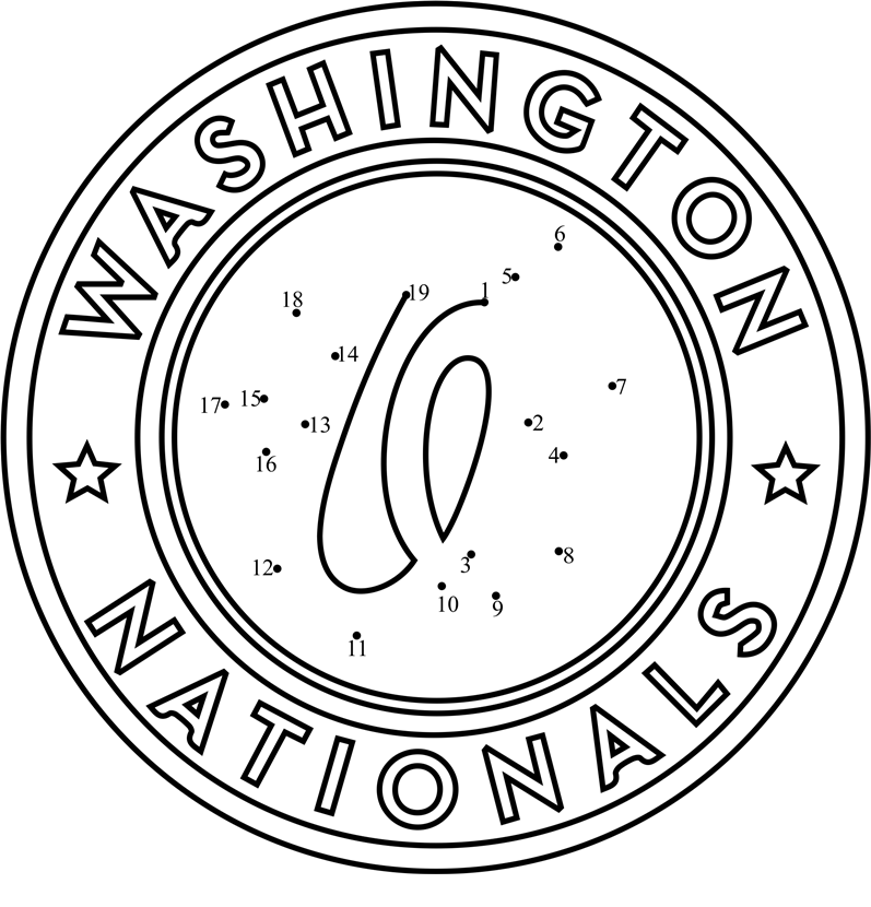 Washington-Nationals-Logo-Dot-To-Dot printable dot to dot worksheet