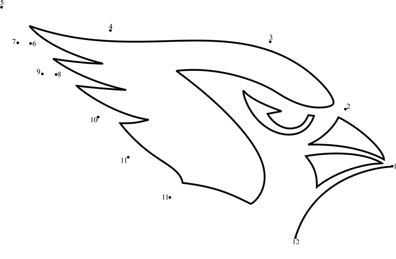 Arizona-Cardinals-Logo-Dot-To-Dot dot to dot worksheets