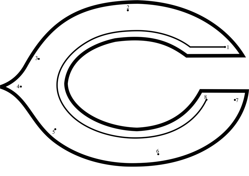 Chicago-Bears-Logo-Dot-To-Dot printable dot to dot worksheet