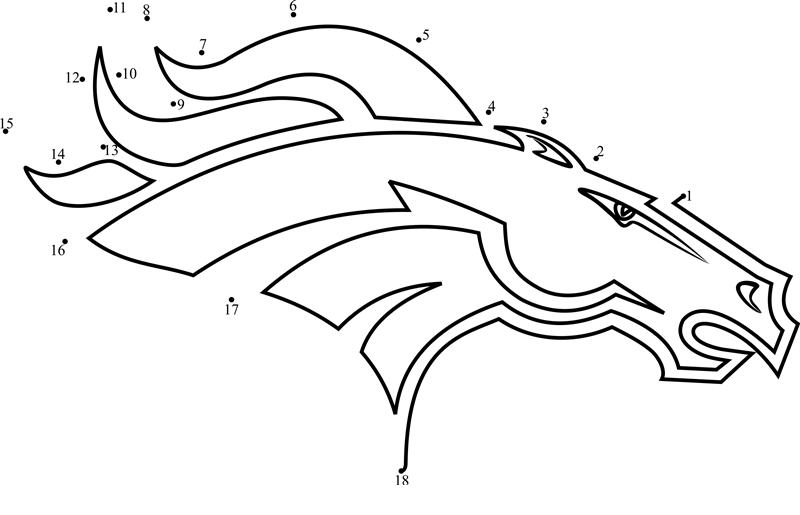 Denver-Broncos-Logo-Dot-To-Dot dot to dot worksheets